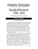 Definitive Technology StudioMonitor 350 Owner'S Manual preview