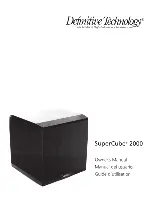 Preview for 1 page of Definitive Technology SuperCube 2000 Owner'S Manual