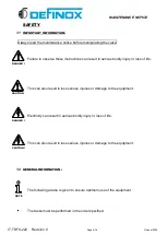 Preview for 4 page of Definox DPAX1 AUTOMATIC Maintenance Notice