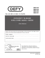 Предварительный просмотр 1 страницы Defy 600 E User Manual