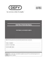 Предварительный просмотр 1 страницы Defy ACP09H1 Instruction Manual