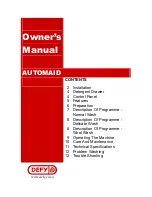 Preview for 1 page of Defy AUTOMAID Owner'S Manual