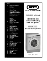 Предварительный просмотр 1 страницы Defy DAW 327 Owner'S Manual