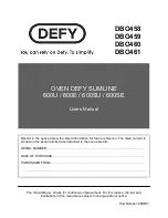 Defy DBO458 User Manual preview