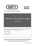 Defy DBO462 User Manual предпросмотр