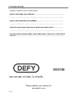 Preview for 30 page of Defy DGS158 User Manual