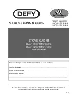 Предварительный просмотр 1 страницы Defy DGS170 User Manual