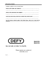 Preview for 24 page of Defy DHG118 User Manual