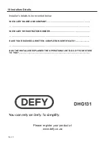 Preview for 24 page of Defy DHG131 User Manual