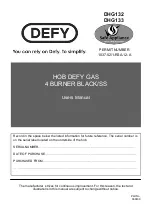 Preview for 1 page of Defy DHG132 User Manual