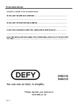 Preview for 24 page of Defy DHG132 User Manual