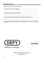 Preview for 24 page of Defy DHG701 Instruction Manual