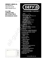 Предварительный просмотр 1 страницы Defy DMO 297 Owner'S Manual