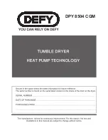 Предварительный просмотр 1 страницы Defy DPY 8504 CGM Manual