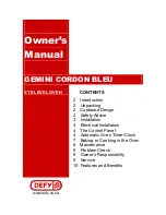 Defy GEMINI CORDON BLEU Owner'S Manual предпросмотр