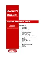 Defy GEMINI MASTER CHEF Owner'S Manual preview