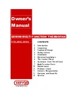 Предварительный просмотр 1 страницы Defy GEMINI MULTI FUNCTION THERMOFAN Owner'S Manual