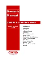 Preview for 1 page of Defy GEMINI SOLID PLATE HOB Owner'S Manual