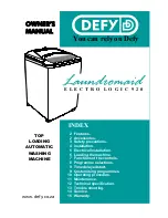 Preview for 1 page of Defy LAUNDROMAID Electro Logic 920 Owner'S Manual