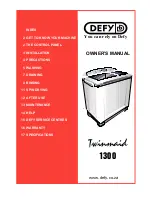 Defy TWINMAID 1300 Owner'S Manual предпросмотр