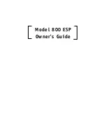 DEI 800ESP Owner'S Manual preview