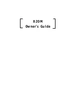 Preview for 1 page of DEI 820M Owner'S Manual