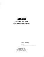 Preview for 1 page of DEI HV1000 PULSER Operation Manual