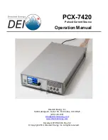 Preview for 1 page of DEI PCX-7420 Operation Manual