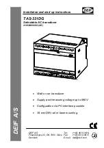 Preview for 1 page of Deif TAS-331DG Installation And Start-Up Instructions Manual