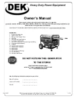 Preview for 1 page of DEK 4550Pro Owner'S Manual