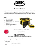 DEK G5000D Owner'S Manual preview