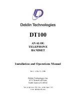 Preview for 1 page of Deklin Technologies DT100 Installation And Operation Manual