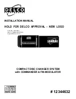 Preview for 1 page of Delco CD Changer System none Installation Manual