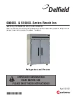 Delfield 6100XL Service, Installation And Care Manual preview