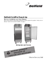 Delfield ColdPro F1FL Service And Installation Manual preview