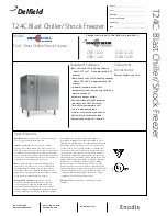 Preview for 1 page of Delfield Convochill T24C Specification Sheet