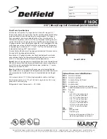 Delfield F18DC52 Specification Sheet preview