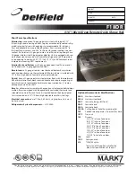 Preview for 1 page of Delfield F18DR Specifications