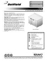 Delfield F18WR31 Specifications preview