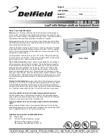 Delfield F28110 Specifications preview