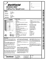 Preview for 1 page of Delfield Meridian MFPT2-S Specifications