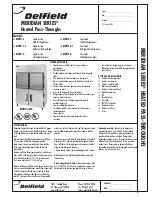 Preview for 1 page of Delfield Meridian MHPT1-G Specifications