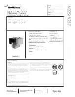 Delfield N225 Specifications preview