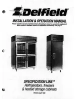 Delfield SLF/R84-S Installation & Operation Manual preview