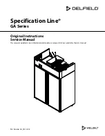 Preview for 1 page of Delfield Specification Line GA Series Original Instructions Service Manual