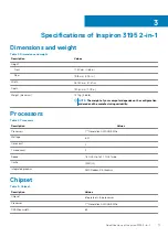 Preview for 11 page of Dell EMC Inspiron 11 3195 2-in-1 Setup And Specifications