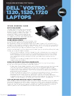 Preview for 1 page of Dell 1720 - Vostro - Core 2 Duo 2.2 GHz Specifications