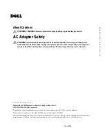 Preview for 1 page of Dell AC Adapter Safety Safety Manual