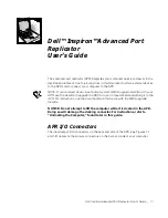 Предварительный просмотр 5 страницы Dell ADVANCED PORT REPLICATOR User Manual