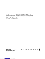 Preview for 1 page of Dell Alienware AW2518H User Manual